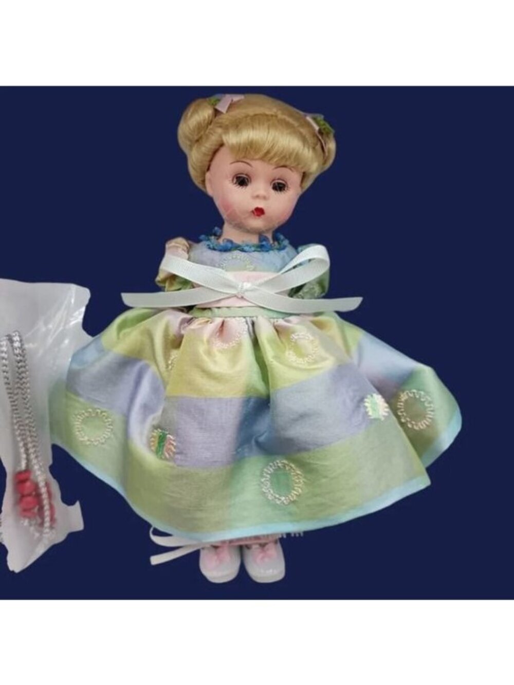 Madame Alexander Jumping Rope Small Doll Blonde W/Pastel Dress Color "8"